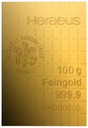 Heraeus 100g Tafel Vorderseite