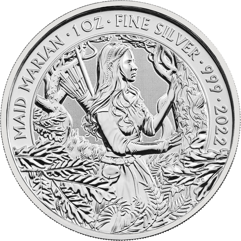 2021 Bullion Maid Marian 1oz Silver Coin reverse - uks53899