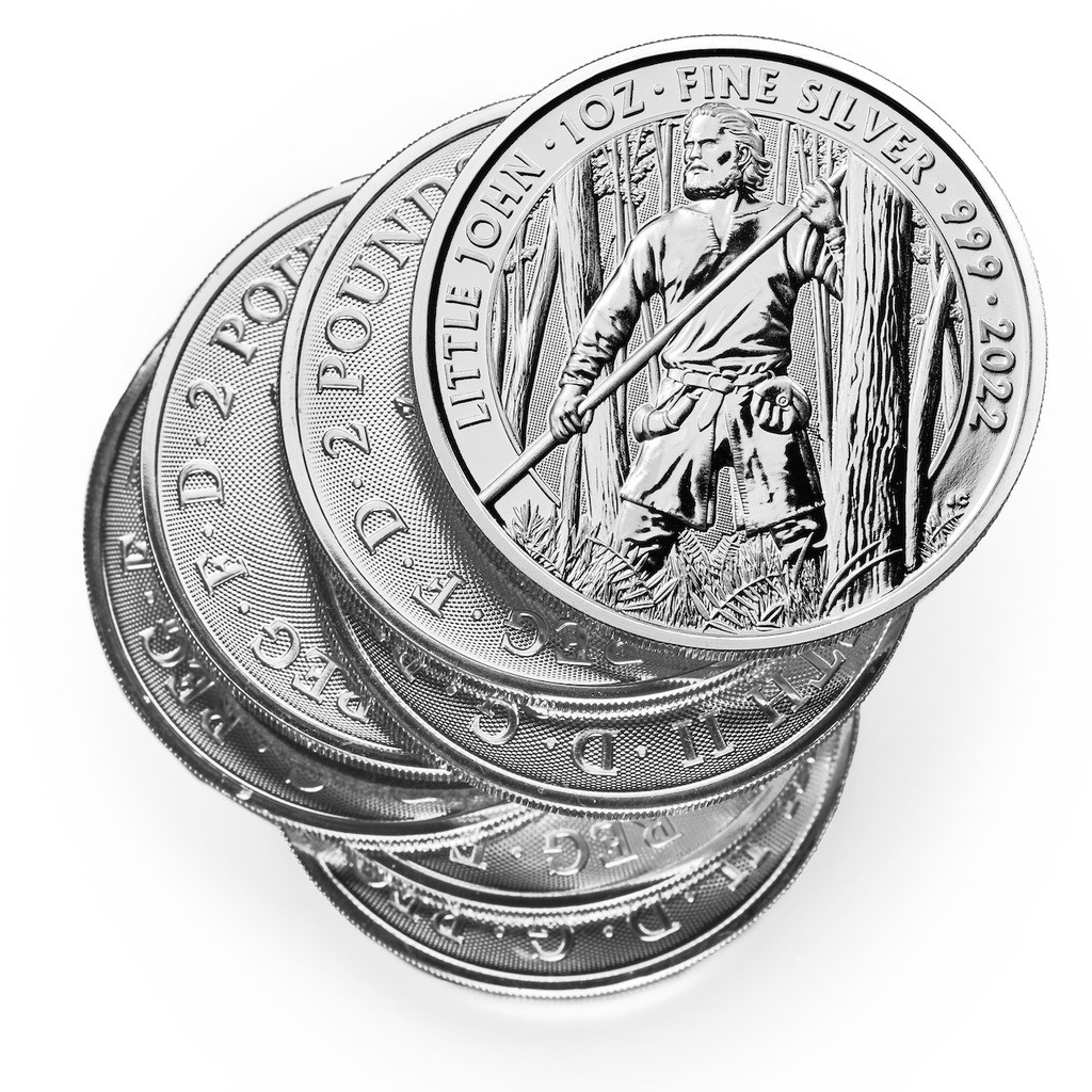 2021 Bullion Little John 1oz Silver Coin reverse messy stack - uks54899