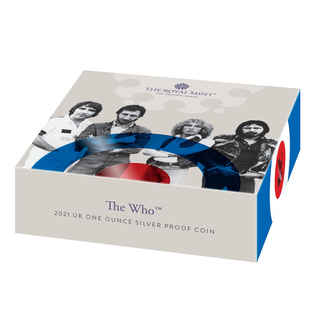 The Who 2021 UK One Ounce Silver Proof Coin in carton flat - UK21TW1S-3000x3000-2567b33