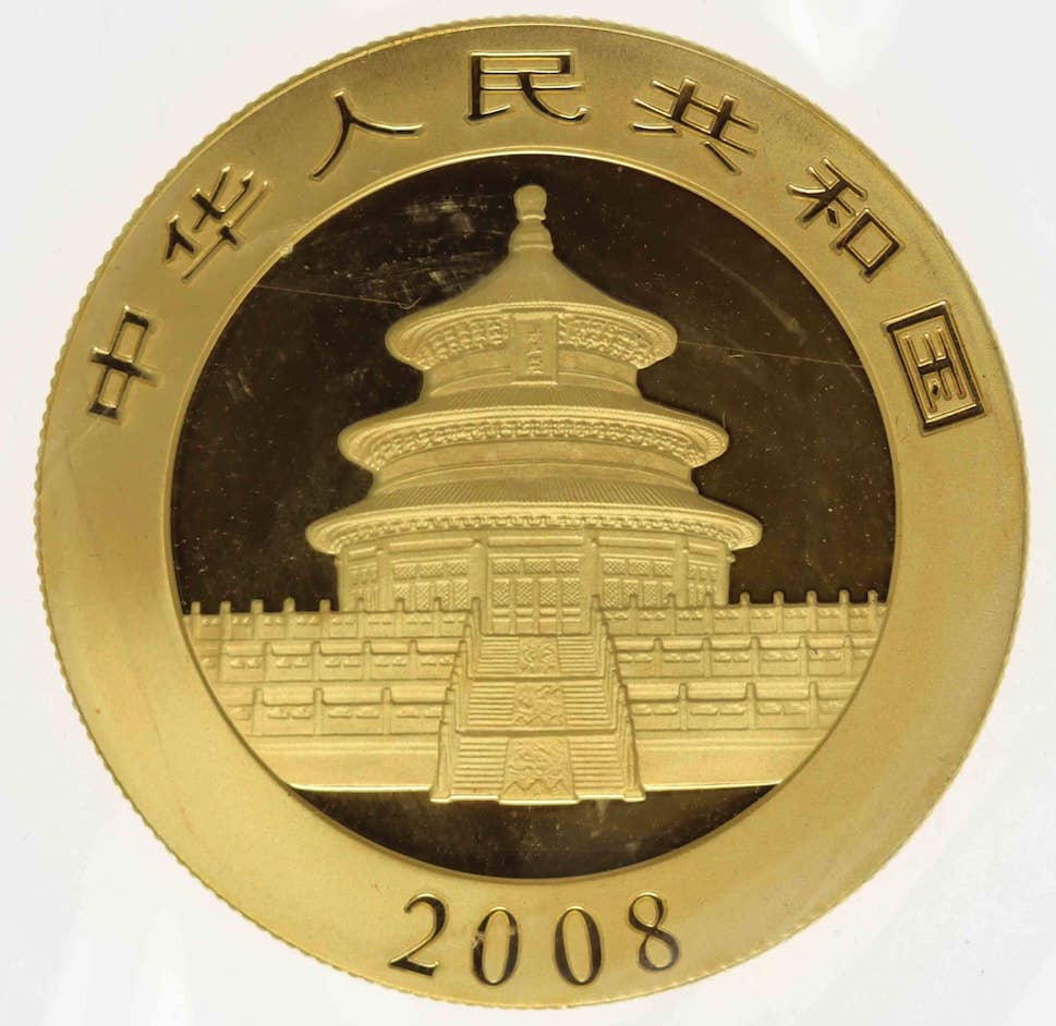 China Panda 1oz Goldmünze 2008