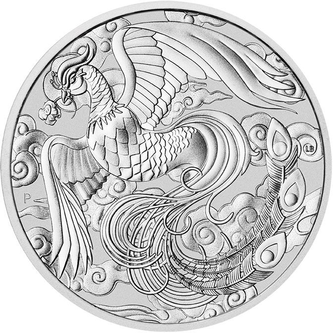 Australian "Chinese Myth & Legends" Phönix 1oz Silbermünze 2022 differenzbesteuert