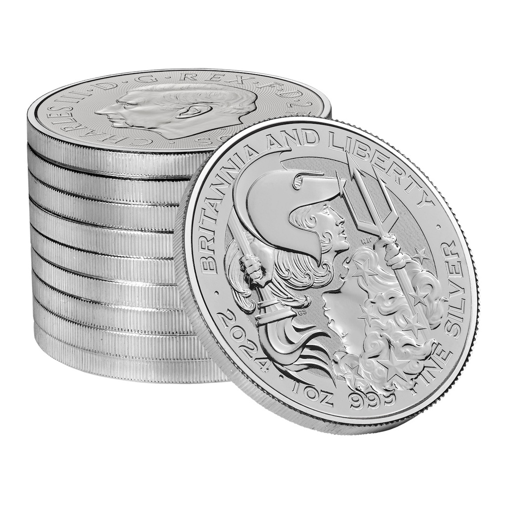 Britannia und Liberty 1 Unze Silbermünze 2024 differenzbesteuert