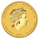 Nugget, Kangaroo, 1oz Gold Coin, 2015 - Back