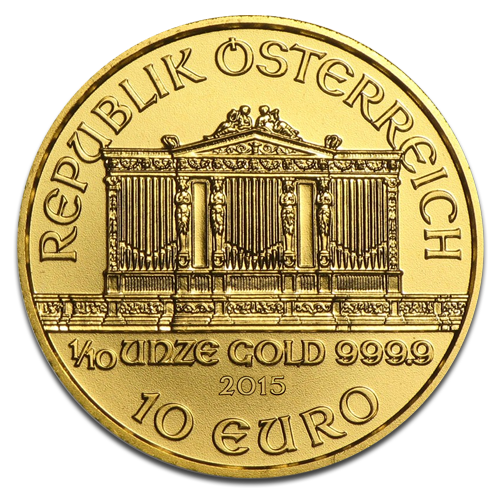 Vienna Philharmonic 1 10oz Gold Coin 2015 - front