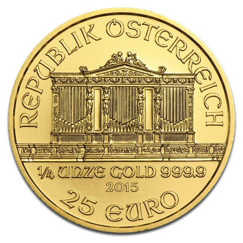 Vienna Philharmonic 1 4oz Gold Coin 2015 - front