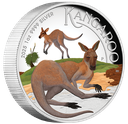 Australien Känguru 1 Unze Silbermünze 2025 coloriert Polierte Platte - High Relief