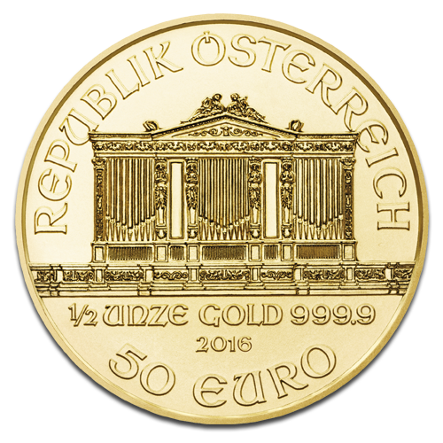 Vienna Philharmonic, 1 2oz Gold, 2016 - back