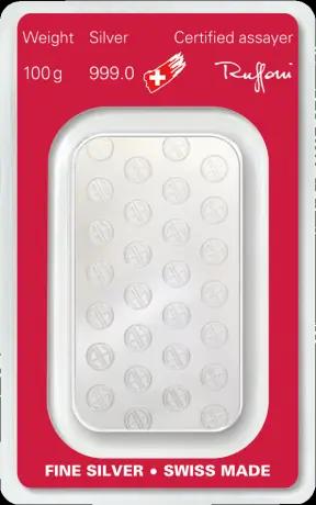 100g Silver Bar Argor Heraeus