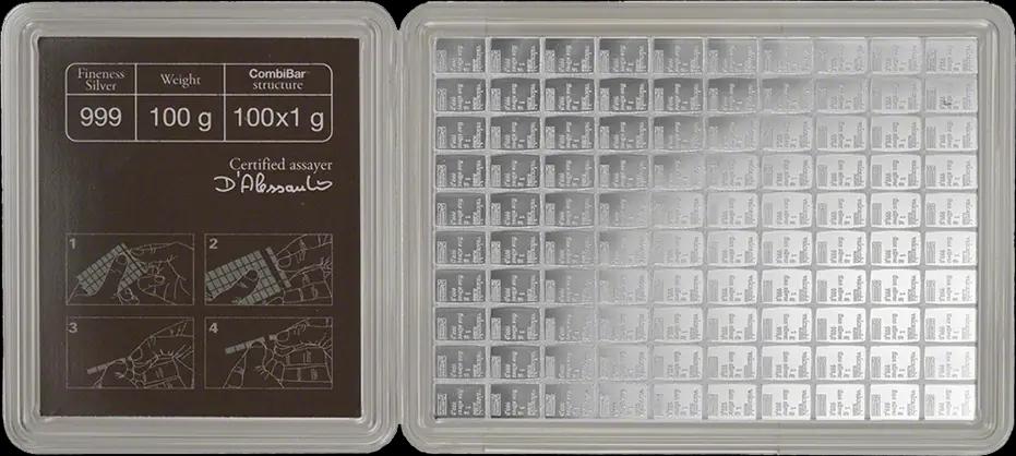 100 x 1g CombiBar® | Silver | Valcambi