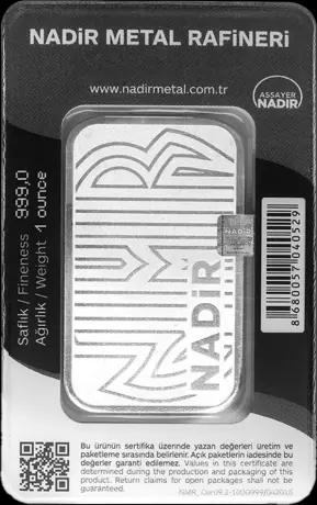 1oz Silver Bar | Nadir Metal Rafineri