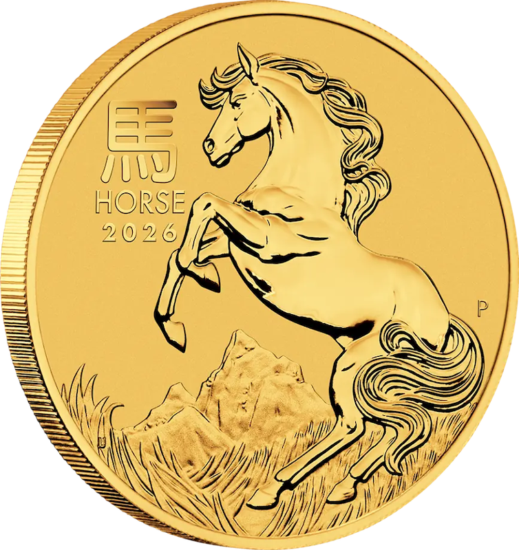 Lunar III Pferd 2 Unzen Goldmünze 2026