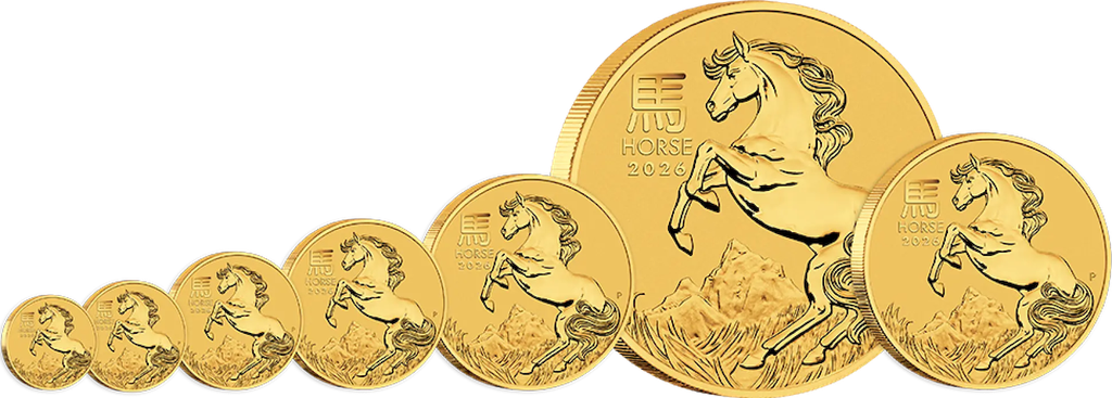 Lunar III Pferd 2 Unzen Goldmünze 2026