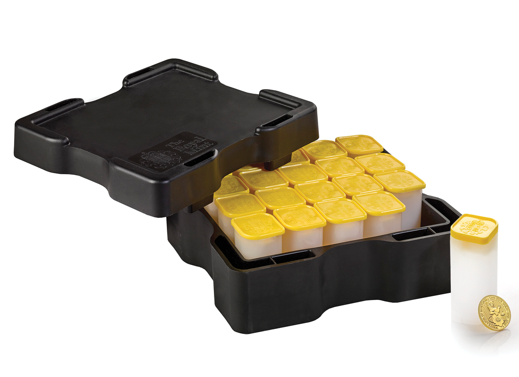 The_Queen's_Beasts_The_White_Lion_of_Mortimer_2020_UK_Quarter-Ounce_Gold_Proof_Coin_with_transit_box