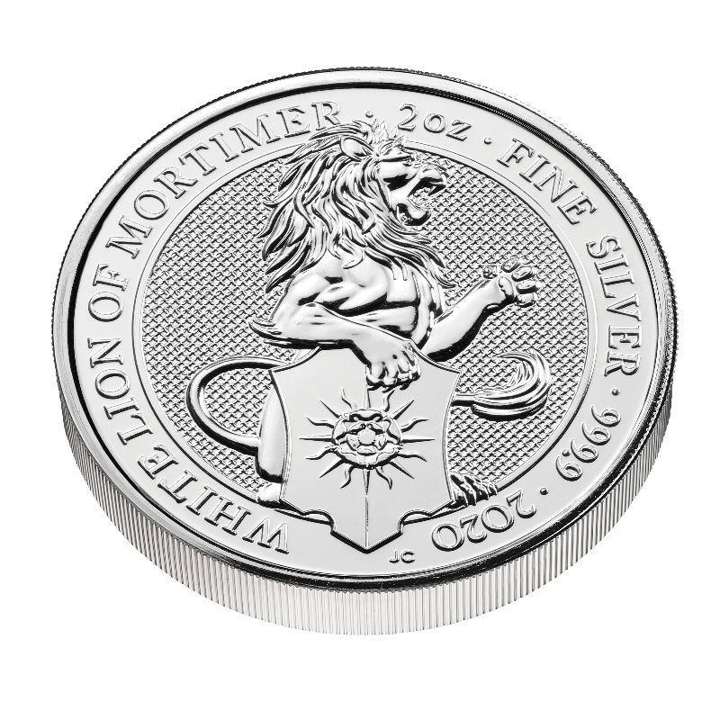 The_Queen's_Beasts_White_Lion_of_Mortimer_2020_UK_Silver_Two_Ounce_Bullion_Coin_rev_-_bul04907_with_