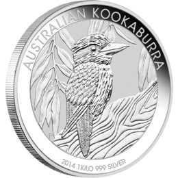 Kookaburra 1 Kilo Silver - Front View 2