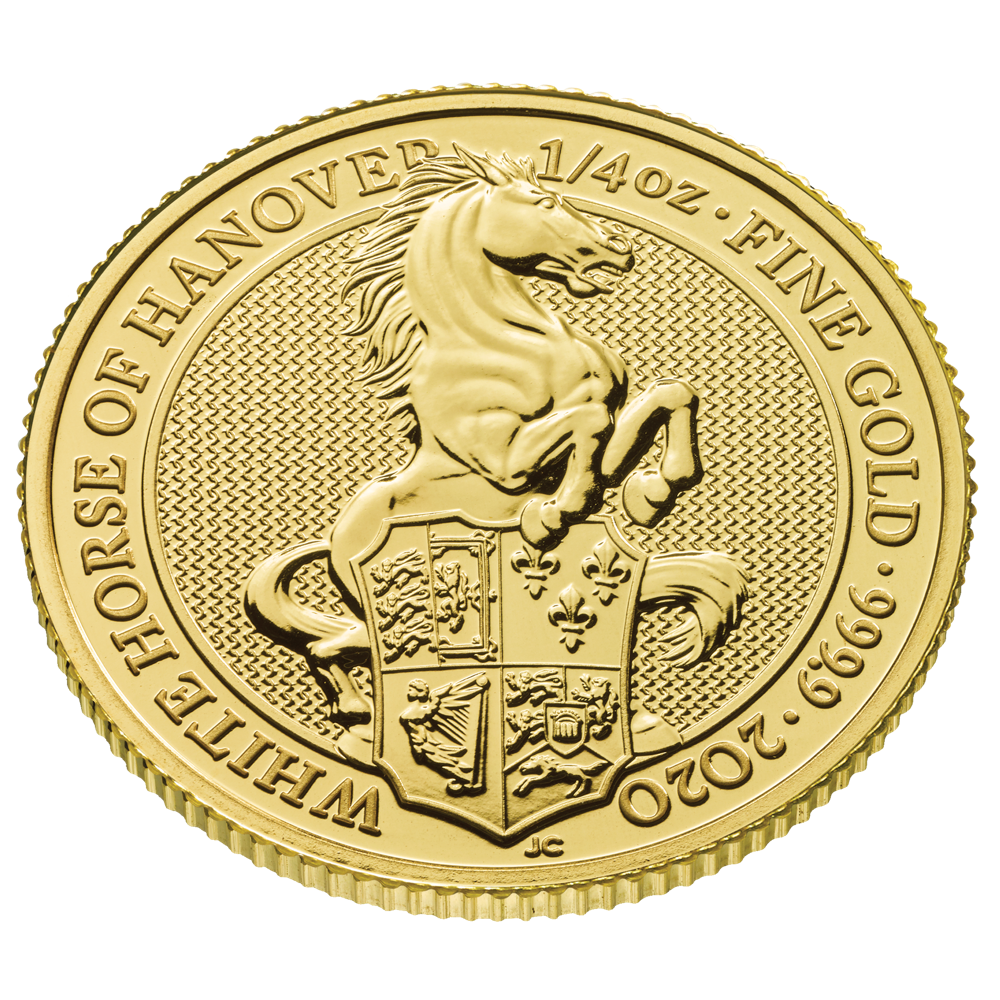 2020_Bullion_The_Queen's_Beasts_White_Horse_Gold_1-4oz_Coin_reverse_on_edge_-_QBH20QZ