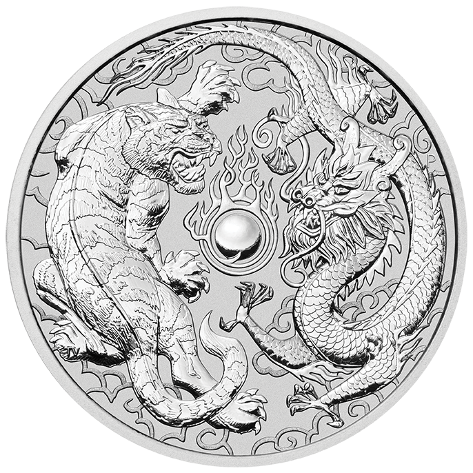 Drache und Tiger 1oz Silber Motiv1