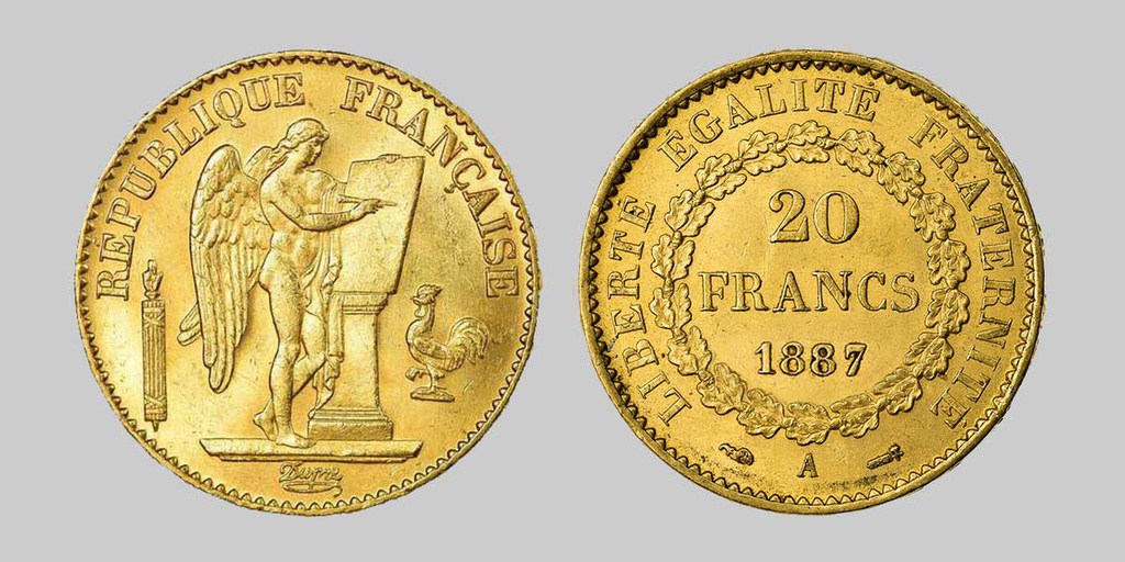 20 Francs Genius - Angel Gold Coin | 1871-1898 | France