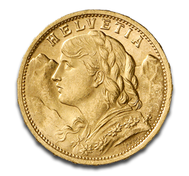 20 Swiss Francs Vreneli Gold Coin | 1897-1949