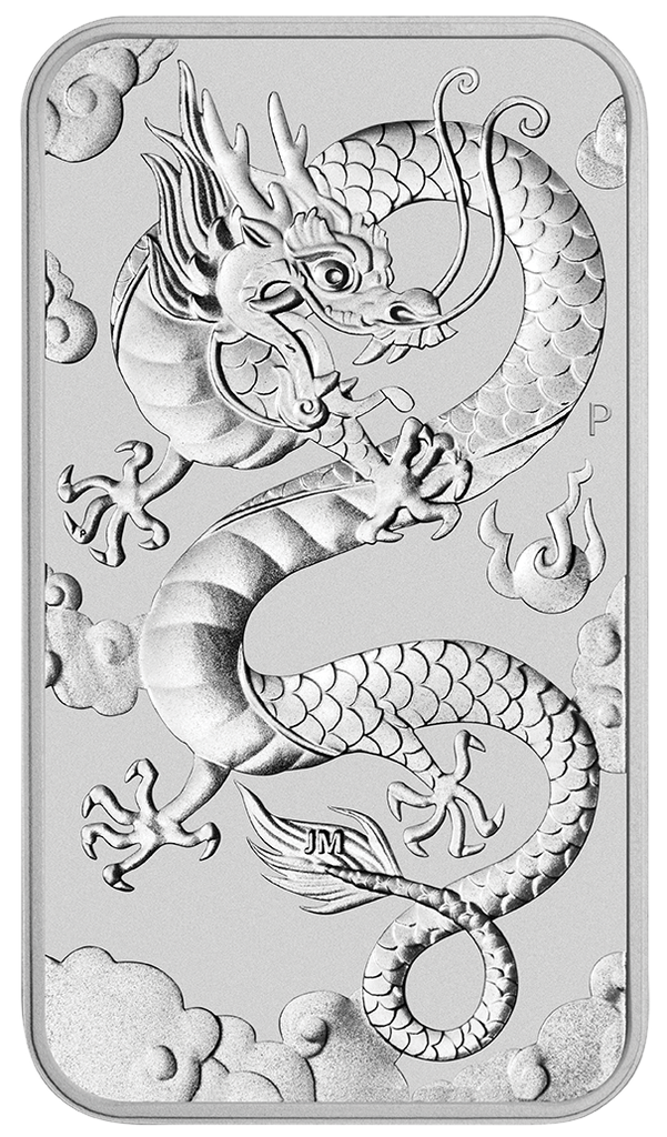 Dragon rectangular 1oz silver coin 2019 | margin scheme