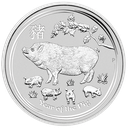Lunar II Pig 1oz Silver Coin 2019 (margin scheme)