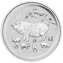 Lunar II Pig 1/2 oz Silver Coin 2019 (margin scheme)