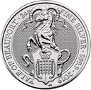 Queen's Beasts Yale of Beaufort 2oz Silver Coin 2019 | margin scheme