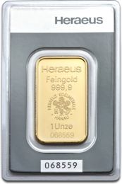 1oz Gold Bar | Heraeus with Certificate
