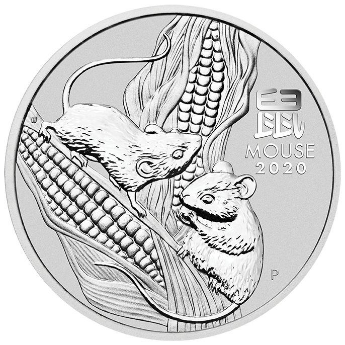 Lunar III Mouse 1/2 oz Silver Coin 2020 margin scheme
