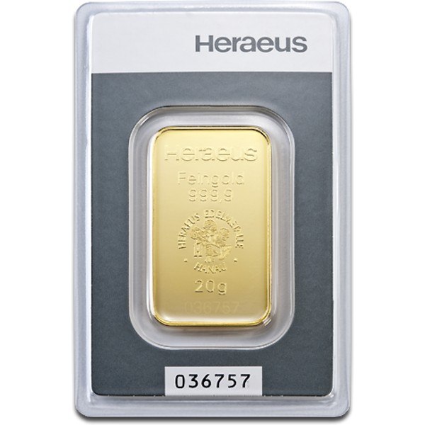 20g Gold Bar | Heraeus with Certificate