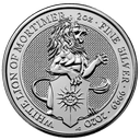 Queen's Beasts White Lion of Mortimer 2oz Silver Coin 2020 | margin scheme