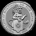Queen's Beasts White Lion of Mortimer 2oz Silver Coin 2020 margin scheme