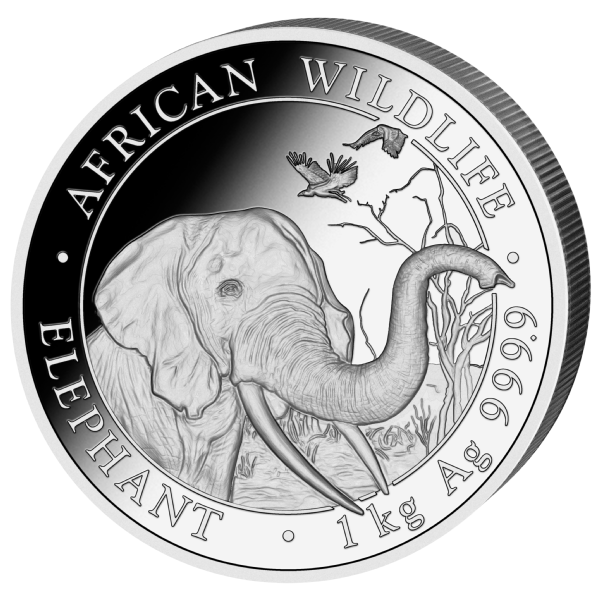 Somalia Elefant 1kg Silver Coin 2018 margin scheme