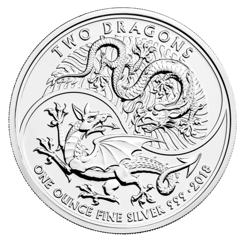 Two Dragon 1oz Silver Coin 2018 | margin scheme