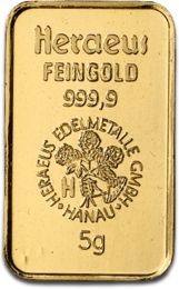 5g Gold Bar Heraeus