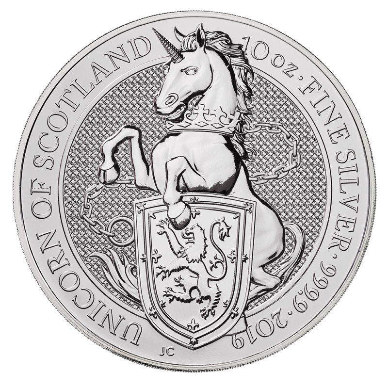 Queen's Beasts Unicorn 10oz Silver Coin 2019 margin scheme