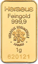 1g Gold Bar Heraeus