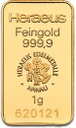 1g Gold Bar Heraeus