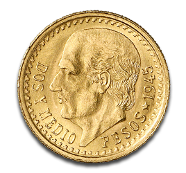 2.5 Mexican Peso Hidalgo Gold Coin | 1918-1948