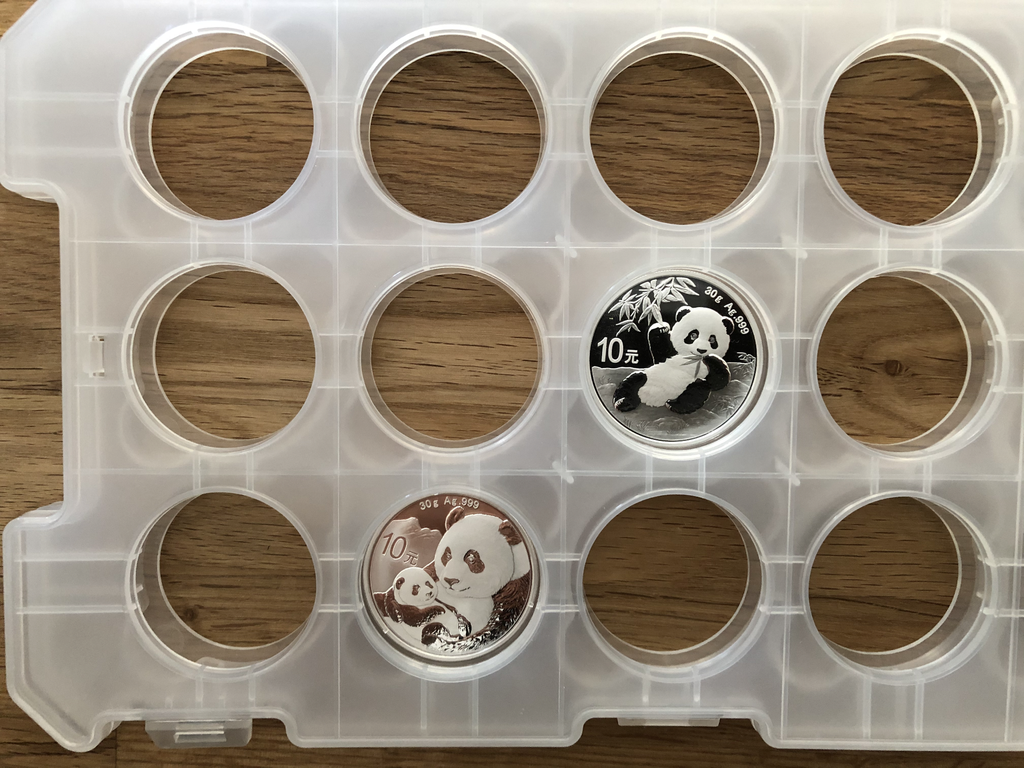 Original China Panda Coin cassette for 15x China Panda 30g Silver coins - empty