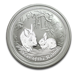 Lunar Rabbit 2oz Silver Coin 2011 margin scheme