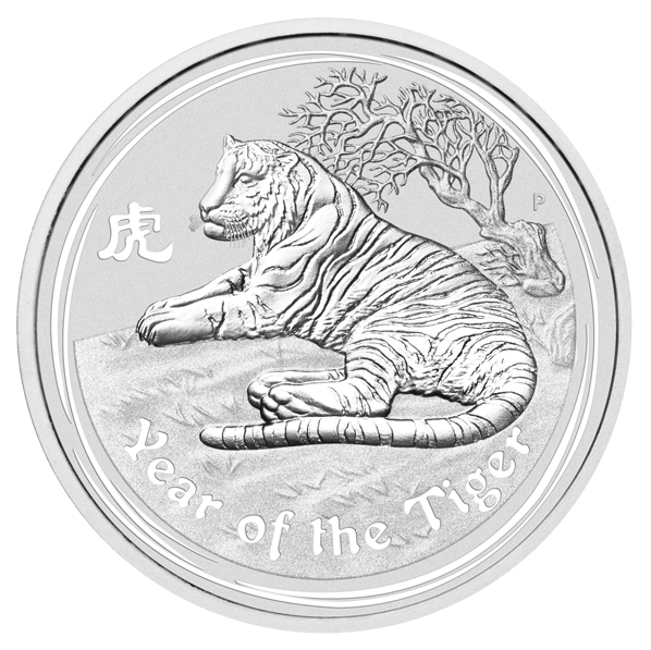 Lunar II Tiger 1kg Silver Coin 2010 margin scheme