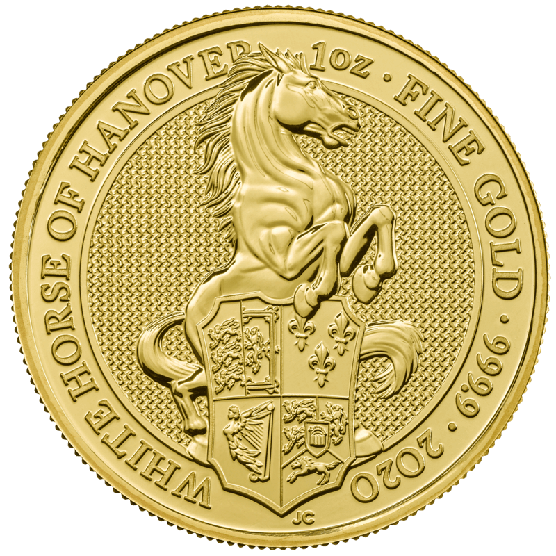 Queen's Beasts White Horse of Hanover 1oz Gold Coin 2020