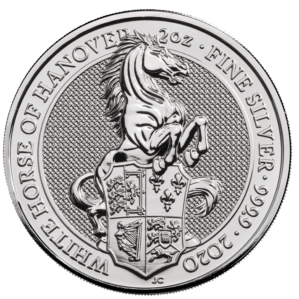 Queen's Beasts White Horse of Hanover 2oz Silver Coin 2020 | margin scheme