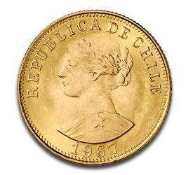 50 Pesos Liberty Gold Coin Chile