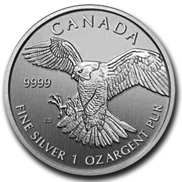 Peregrine Falcon Birds of Prey 1oz Silver Coin 2014 margin scheme