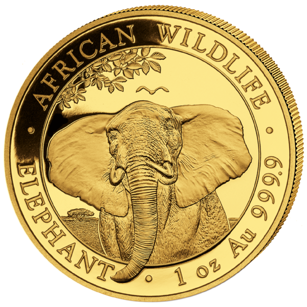 Somalia Elephant 1oz Gold Coin 2021