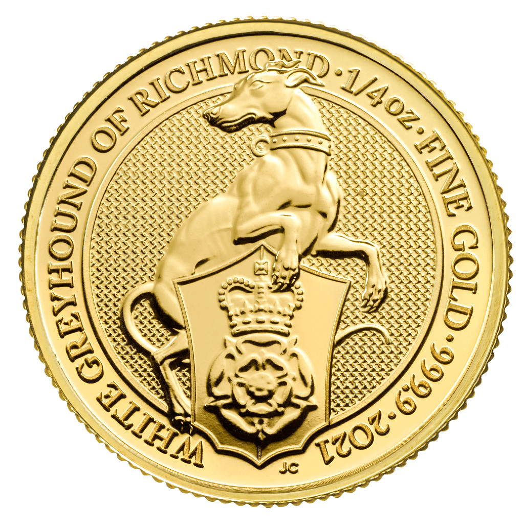 Queen's Beasts White Greyhound of Richmond 1/4oz Gold Coin 2021
