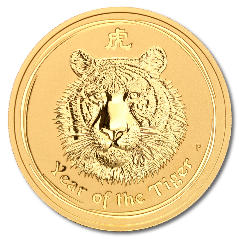 Lunar II Tiger 2oz Gold Coin 2010